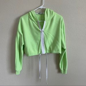 Neon Crop Hoodie